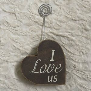 Heart-Shaped Brown Wall Decor with White Text